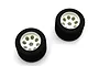 Kyosho Rear Foam Tyres w/ White Rims 2Pcs EFTH005W