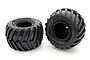 Kyosho Premounted Truck Tyres w/ Black Rims 2Pcs EZTH001BKS