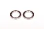 Two metal shielded ball bearings placed side by side on a plain white background.