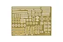 A brass photo-etched detail set for the Fujimi Chibimaru Ship Mogami model kit, featuring various railings, ladders, and structural parts on a single sheet.