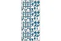A flat sheet of blue photo-etched metal parts for a 1/3000 scale model naval port, featuring various crane and structural components.