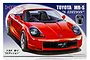 Product box art for a Fujimi 1/24 scale Toyota MR-S S Edition plastic model kit featuring a red convertible sports car illustration.