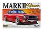 Fujimi 1/24 scale Toyota Corona Mark II Grande 4-door sedan plastic model kit box art featuring a red custom sedan.