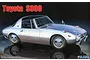Box art for a Fujimi 1/24 scale Toyota S800 plastic model kit showing a silver vintage sports car against a dark background.