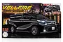 Fujimi 1/24 scale Toyota Vellfire ZA G Edition plastic model kit box art showing a black minivan against an industrial background.