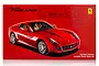 Fujimi 1/24 scale Ferrari 599 GTB Fiorano plastic model kit box art showing a red sports car and component diagrams.