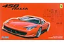 Fujimi 1/24 scale Ferrari 458 Italia plastic model kit box art showing a red sports car on an orange background.