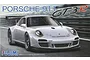 Box art for a Fujimi 1/24 scale Porsche 911 GT3R model kit featuring a silver race car driving on a track.