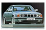Front view of a silver BMW M5 model car box art by Fujimi, featuring the classic sedan design on a black background.