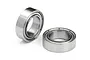 Two HPI Racing metal shielded ball bearings shown against a white background.