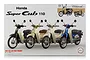 Fujimi 1/12 scale Honda Super Cub 110 plastic model kit box showing four different colored motorcycle models.
