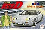 Box art for a Fujimi 1/24 scale Initial D 180SX model kit featuring an illustration of Kenji and his silver Nissan 180SX.