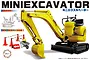 Fujimi 1/32 Mini Excavator Scaled Plastic Model Kit w/ Accessories Scaled Plastic Model Kit 116068