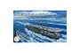 Box art for a Fujimi 1/3000 scale model kit featuring a Japanese naval fleet including an escort carrier, cruiser, and other warships at sea.