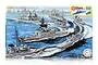 A product box for a Fujimi 1/3000 scale JMSDF Escort Flotilla 1 (1998) model kit featuring an illustration of several Japanese naval warships at sea.