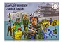 Box art for a Fujimi 1/72 scale US Navy flight deck crew and carrier tractor model kit, featuring illustrations of personnel and equipment.