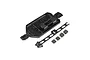 Losi Tenacity main chassis plate with a top brace and four foam pads on a white background.
