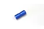 A blue anodized aluminium motor joint cylinder for RC cars, shown on a plain white background.