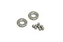 Kyosho differential thrust bearing set including two metal washers and a small group of steel ball bearings.