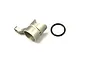 Kyosho aluminium hard upper servo saver component with a black rubber O-ring on a white background.