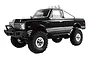 A black Hobby Plus Convoy CR-18 1/18 scale RC rock crawler truck viewed from a front three-quarter angle against a white background.