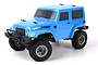 A blue Hobby Plus CR-24 Ranger 1/24 scale RC rock crawler truck viewed from a front three-quarter angle against a white background.