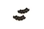 A set of ten black metal button head screws arranged in two rows of five against a plain white background.