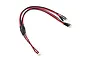 A Yeah Racing LED light kit for Kyosho Mini-Z featuring two pairs of clear LED bulbs connected by red and black twisted wires to a small white connector.