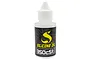 A bottle of Yeah Racing 350cst silicone shock oil with a white cap and black and yellow label against a white background.