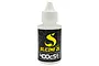 A bottle of Yeah Racing 400cst silicone shock oil with a white cap and black and yellow label.