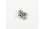 Four small silver-coloured steel nyloc nuts arranged in a cluster on a plain white background.