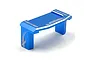 A blue anodized aluminium servo mount for RC cars by Yeah Racing, featuring white branding and caution text on a white background.