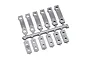 A grey plastic parts tree containing various small rectangular spacers for Kyosho RC vehicles.