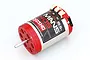 Kyosho Le Mans 240S 15.5T brushless RC motor with a red anodized front plate and silver cylindrical body on a white background.