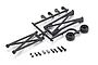 Kyosho FA541 wheelie bar set for Mad Van RC car, including black plastic parts on a sprue, small screws, nuts, and metal bushings.