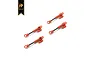 Four orange and black Hobby Plus RC shock absorbers arranged on a white background with the Hobby Plus logo in the top left corner.