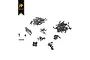 A collection of various black metal screws and small hardware components for the Hobby Plus CR-24 RC crawler, arranged on a white background.