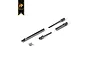Hobby Plus CR-18 steel centre driveshafts and small hardware components on a white background.