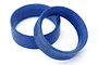 Two blue molded foam tyre inserts for RC cars, shown against a white background.