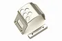 Kyosho metal motor guard cover and mounting bar for 1/10 scale RC car on a white background.