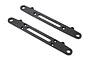 Two Kyosho carbon fiber suspension arms for 1/12 scale RC cars, featuring a flat, elongated design with mounting holes.