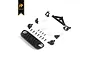 Hobby Plus CR-18 Kratos LED light mount set including various black plastic brackets and small metal screws on a white background.