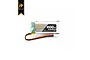 Hobby Plus 3.7V 600mAh LiPo battery with a soft case, featuring black and orange wires and a white connector.