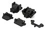 Kyosho FA502 front and rear differential cover and bumper set for 1/10 Fazer RC cars, featuring black plastic molded parts on a white background.