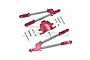GPM Racing red aluminium rear tie rod and stabiliser set for 1/5 Kraton 8S RC car, including metal rods, mounting brackets, and screws.