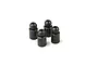 Four black metal pivot balls for RC cars arranged in a cluster on a white background.