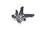 A black plastic parts tree containing wing stay components for a 1/8 scale RC buggy, isolated on a white background.