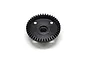 A black Kyosho 43T 1Mod differential ring gear for RC vehicles, shown from a top-down perspective on a white background.