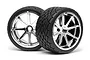 HPI 4.2" Savage Phaltline Tyres on Chrome Blast Rims - Glued Wheels 2Pcs 4729