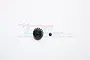 A black GPM Racing 16T 0.6Mod steel pinion gear with a small grub screw on a white background.